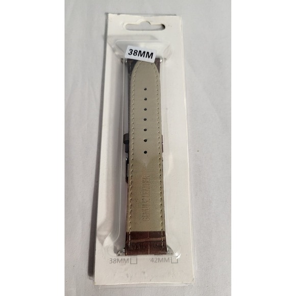 38mm Brown Leather Apple Watch Band Replacement Strap - Picture 4 of 4